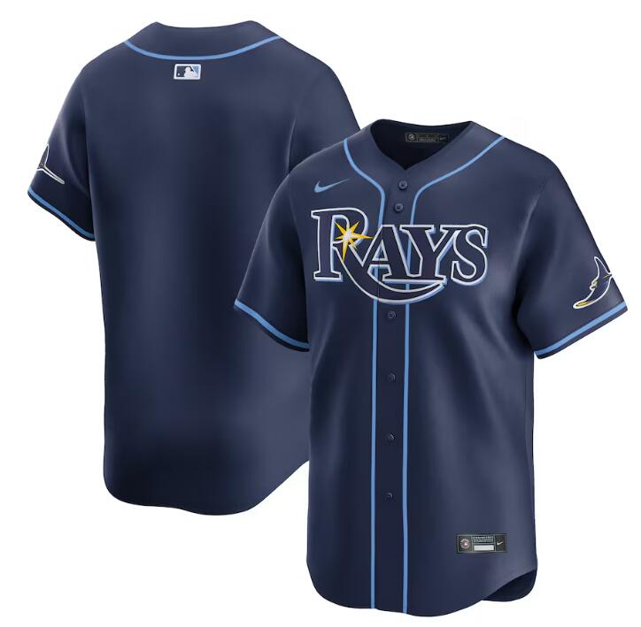 Men's Tampa Bay Rays Blank Navy Away Limited Stitched Baseball Jersey Men's Tampa Bay Rays Blank Navy Away Limited Stitched Baseball Jersey