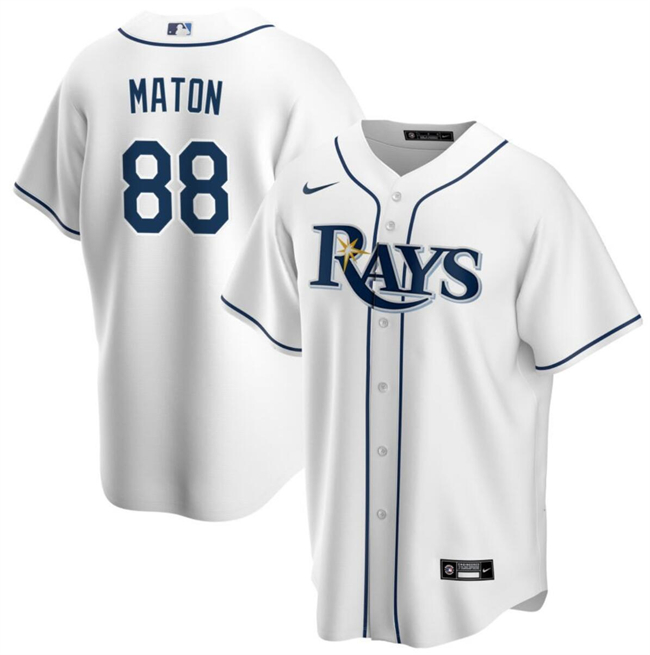 Men's Tampa Bay Rays #88 Phil Maton White Cool Base Stitched Baseball Jersey Men's Tampa Bay Rays #88 Phil Maton White Cool Base Stitched Baseball Jersey