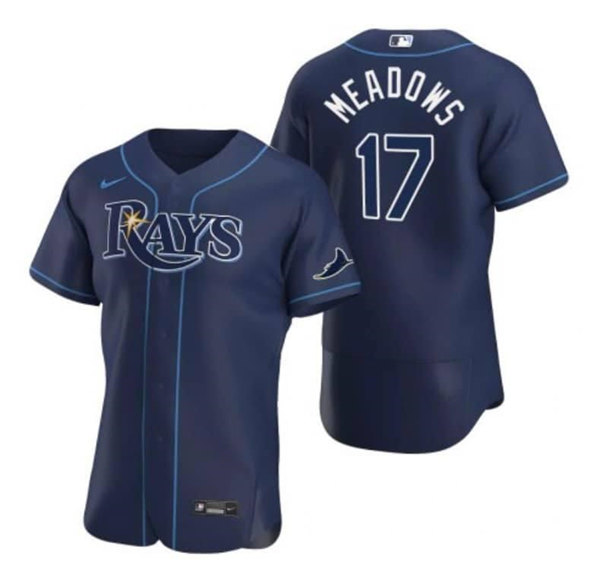 Men's Tampa Bay Rays #17 Austin Meadows Navy Flex Base Stitched Jersey Men's Tampa Bay Rays #17 Austin Meadows Navy Flex Base Stitched Jersey