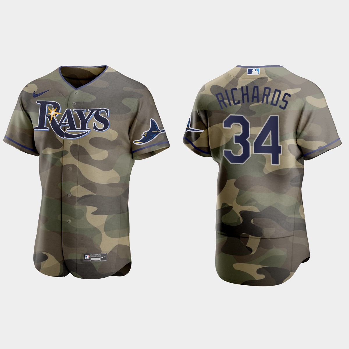 Tampa Bay Rays #34 Trevor Richards Men's Nike 2021 Armed Forces Day Authentic MLB Jersey -Camo Tampa Bay Rays #34 Trevor Richards Men's Nike 2021 Armed Forces Day Authentic MLB Jersey -Camo