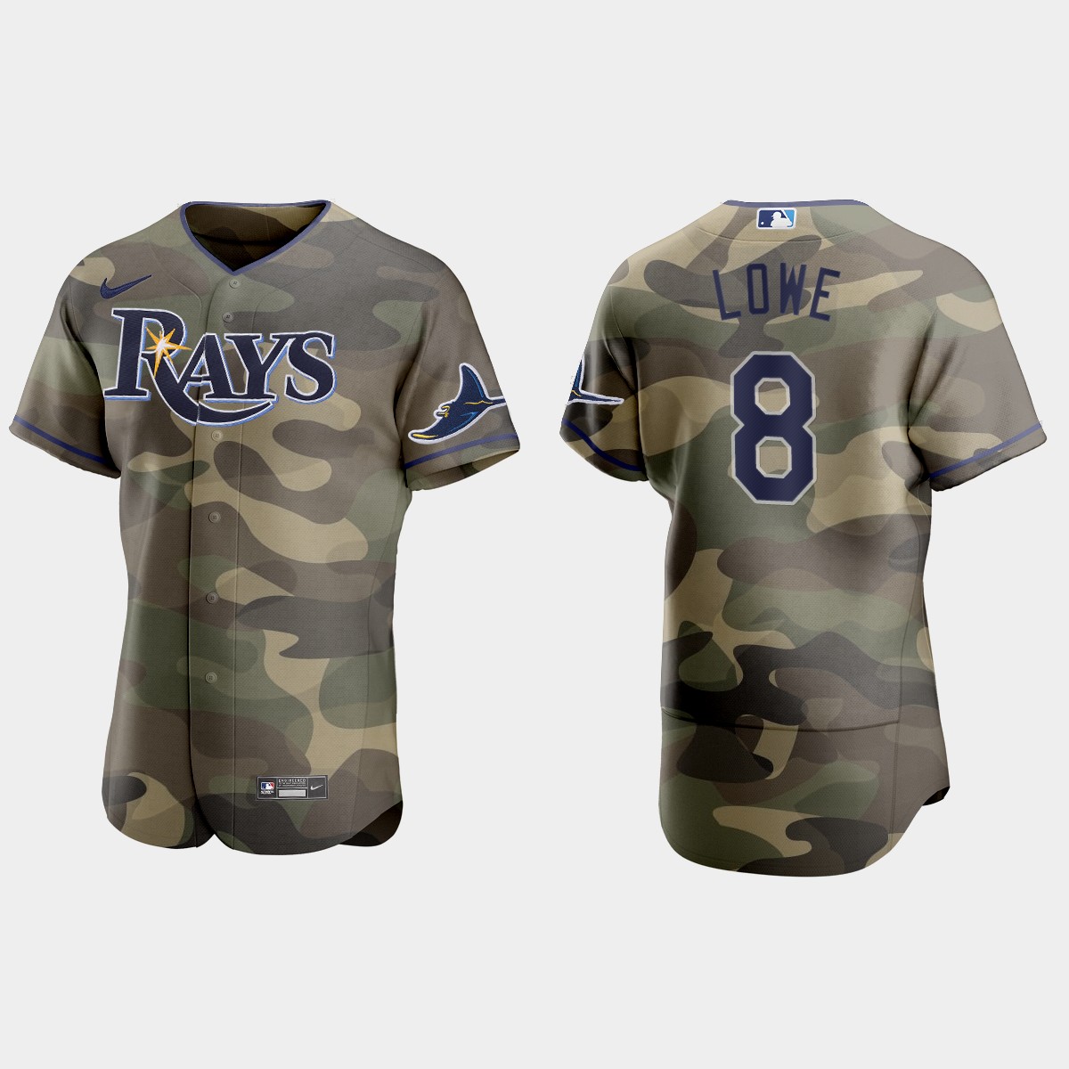 Tampa Bay Rays #8 Brandon Lowe Men's Nike 2021 Armed Forces Day Authentic MLB Jersey -Camo Tampa Bay Rays #8 Brandon Lowe Men's Nike 2021 Armed Forces Day Authentic MLB Jersey -Camo
