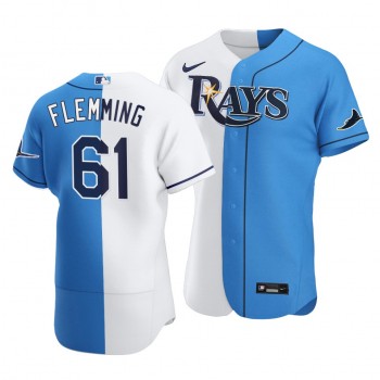 Rays #61 Josh Fleming Split White Blue Two-Tone Jersey Rays #61 Josh Fleming Split White Blue Two-Tone Jersey