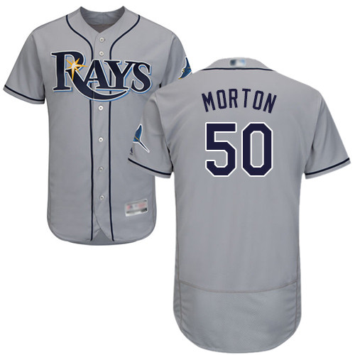 Rays #50 Charlie Morton Grey Flexbase Authentic Collection Stitched Baseball Jersey Rays #50 Charlie Morton Grey Flexbase Authentic Collection Stitched Baseball Jersey