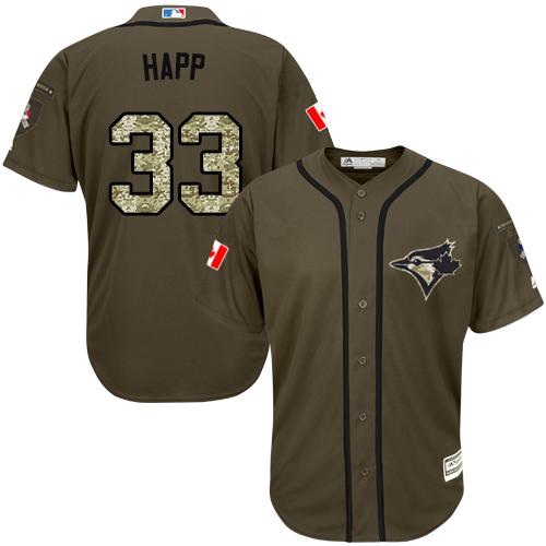 Blue Jays #33 J.A. Happ Green Salute to Service Stitched Baseball Jersey Blue Jays #33 J.A. Happ Green Salute to Service Stitched Baseball Jersey
