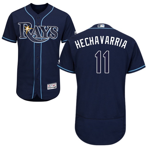 Rays #11 Adeiny Hechavarria Dark Blue Flexbase Authentic Collection Stitched Baseball Jersey Rays #11 Adeiny Hechavarria Dark Blue Flexbase Authentic Collection Stitched Baseball Jersey