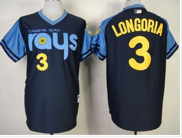 Tampa Bay Rays #3 Evan Longoria Dark Blue 1970's David Price Turn Back The Clock Stitched Baseball Jersey Tampa Bay Rays #3 Evan Longoria Dark Blue 1970's David Price Turn Back The Clock Stitched Baseball Jersey