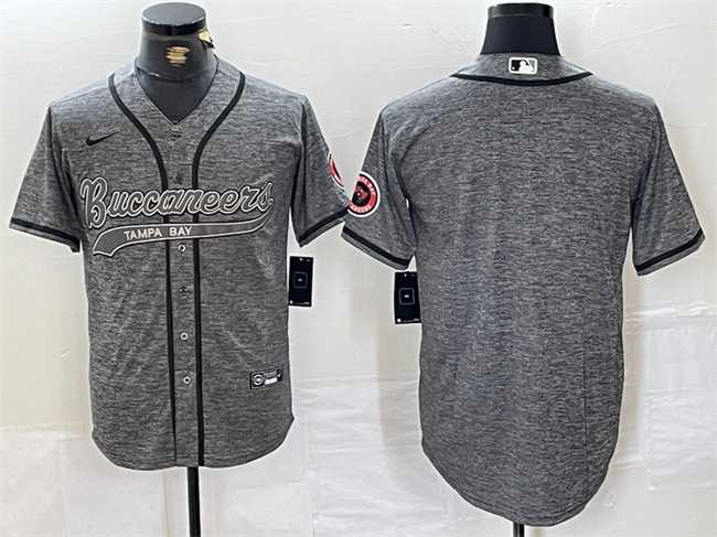 Men's Tampa Bay Buccaneers Blank Grey Cool Base Stitched Baseball JerseyS Men's Tampa Bay Buccaneers Blank Grey Cool Base Stitched Baseball JerseyS