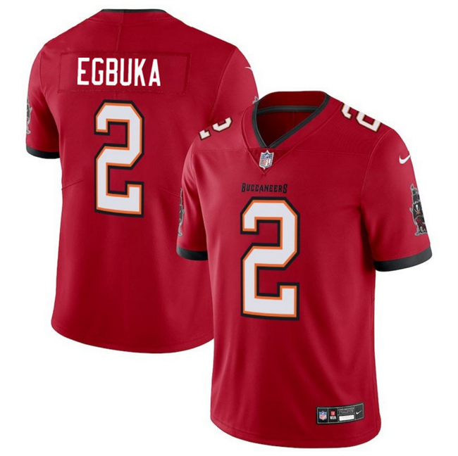 Men's Tampa Bay Buccaneers #2 Emeka Egbuka Red 2025 Draft Vapor Limited Stitched Jersey Men's Tampa Bay Buccaneers #2 Emeka Egbuka Red 2025 Draft Vapor Limited Stitched Jersey