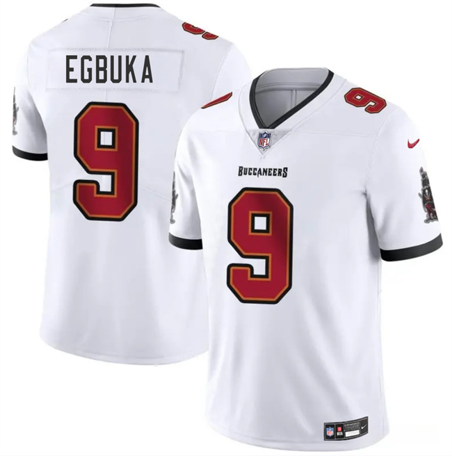 Men's Tampa Bay Buccaneers #9 Emeka Egbuka White 2025 Draft Vapor Untouchable Limited Stitched Football Jersey Men's Tampa Bay Buccaneers #9 Emeka Egbuka White 2025 Draft Vapor Untouchable Limited Stitched Football Jersey