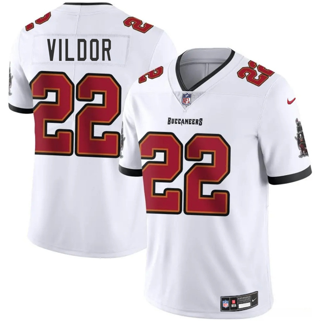 Men's Tampa Bay Buccaneers #22 Kindle Vildor White Vapor Limited Stitched Jersey Men's Tampa Bay Buccaneers #22 Kindle Vildor White Vapor Limited Stitched Jersey