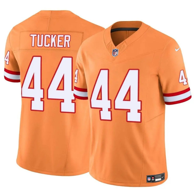 Men's Tampa Bay Buccaneers #44 Sean Tucker Orange F.U.S.E. Throwback Limited Stitched Jersey Men's Tampa Bay Buccaneers #44 Sean Tucker Orange F.U.S.E. Throwback Limited Stitched Jersey