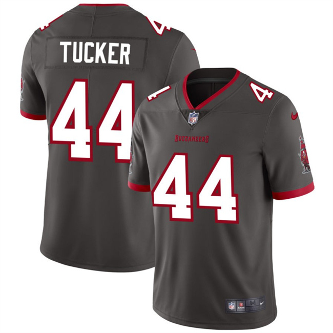 Men's Tampa Bay Buccaneers #44 Sean Tucker Grey Vapor Limited Stitched Jersey Men's Tampa Bay Buccaneers #44 Sean Tucker Grey Vapor Limited Stitched Jersey