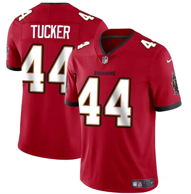 Men's Tampa Bay Buccaneers #44 Sean Tucker Red Vapor Limited Stitched Jersey Men's Tampa Bay Buccaneers #44 Sean Tucker Red Vapor Limited Stitched Jersey