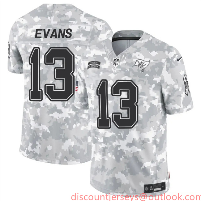 Men's Tampa Bay Buccaneers #13 Mike Evans 2024 F.U.S.E Arctic Camo Salute To Service Limited Stitched Football Jersey Men's Tampa Bay Buccaneers #13 Mike Evans 2024 F.U.S.E Arctic Camo Salute To Service Limited Stitched Football Jersey