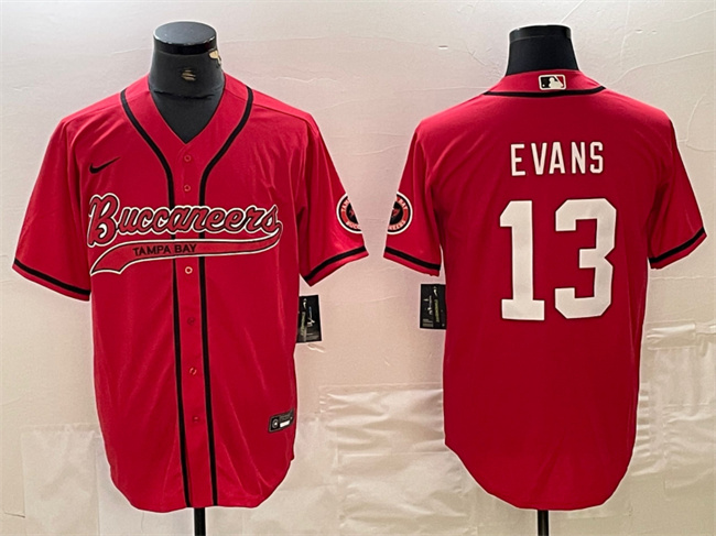 Men's Tampa Bay Buccaneers #13 Mike Evans Red Cool Base Stitched Baseball Jersey Men's Tampa Bay Buccaneers #13 Mike Evans Red Cool Base Stitched Baseball Jersey
