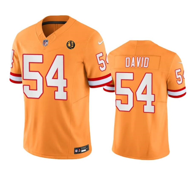 Men's Tampa Bay Buccaneers #54 Lavonte David Orange 2023 F.U.S.E. Throwback With John Madden Patch Vapor Limited Stitched Football Jersey Men's Tampa Bay Buccaneers #54 Lavonte David Orange 2023 F.U.S.E. Throwback With John Madden Patch Vapor Limited Stitched Football Jersey