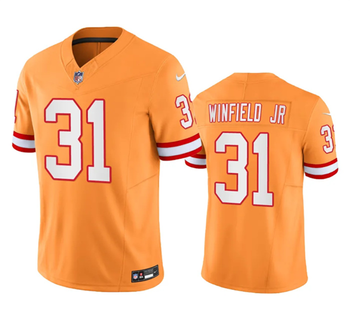 Men's Tampa Bay Buccaneers #31 Antoine Winfield Jr. Orange Throwback Limited Stitched Jersey Men's Tampa Bay Buccaneers #31 Antoine Winfield Jr. Orange Throwback Limited Stitched Jersey