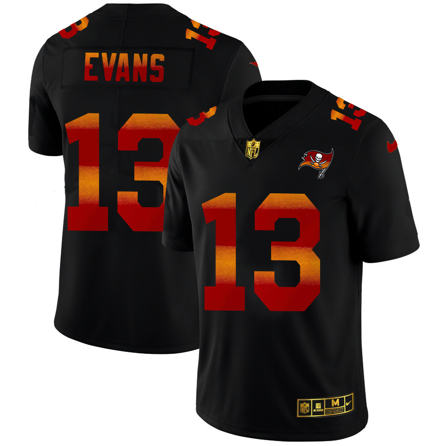Tampa Bay Buccaneers #13 Mike Evans Men's Black Nike Red Orange Stripe Vapor Limited NFL Jersey Tampa Bay Buccaneers #13 Mike Evans Men's Black Nike Red Orange Stripe Vapor Limited NFL Jersey