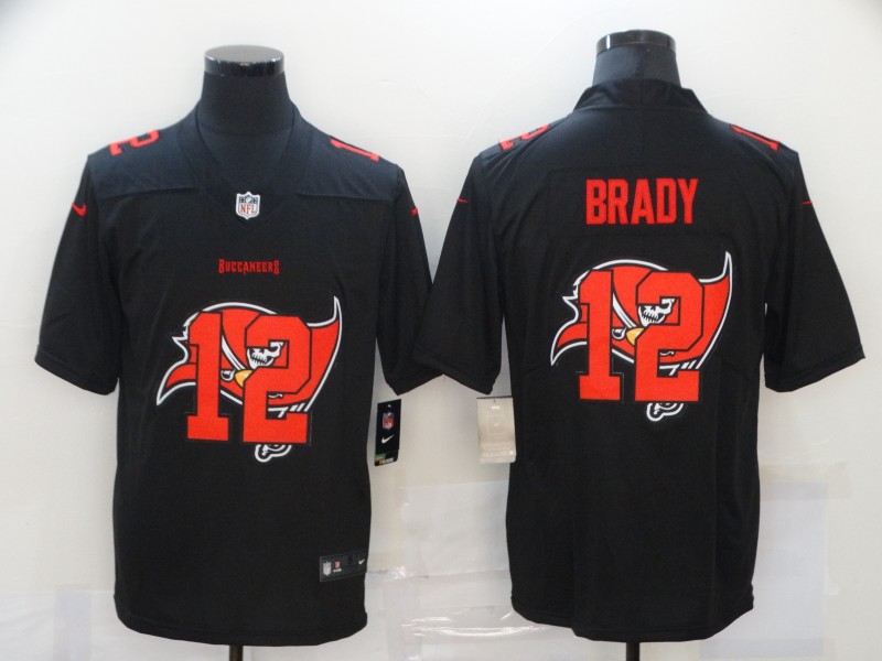 Nike Buccaneers 12 Tom Brady Black Shadow Logo Limited Jersey Nike Buccaneers 12 Tom Brady Black Shadow Logo Limited Jersey