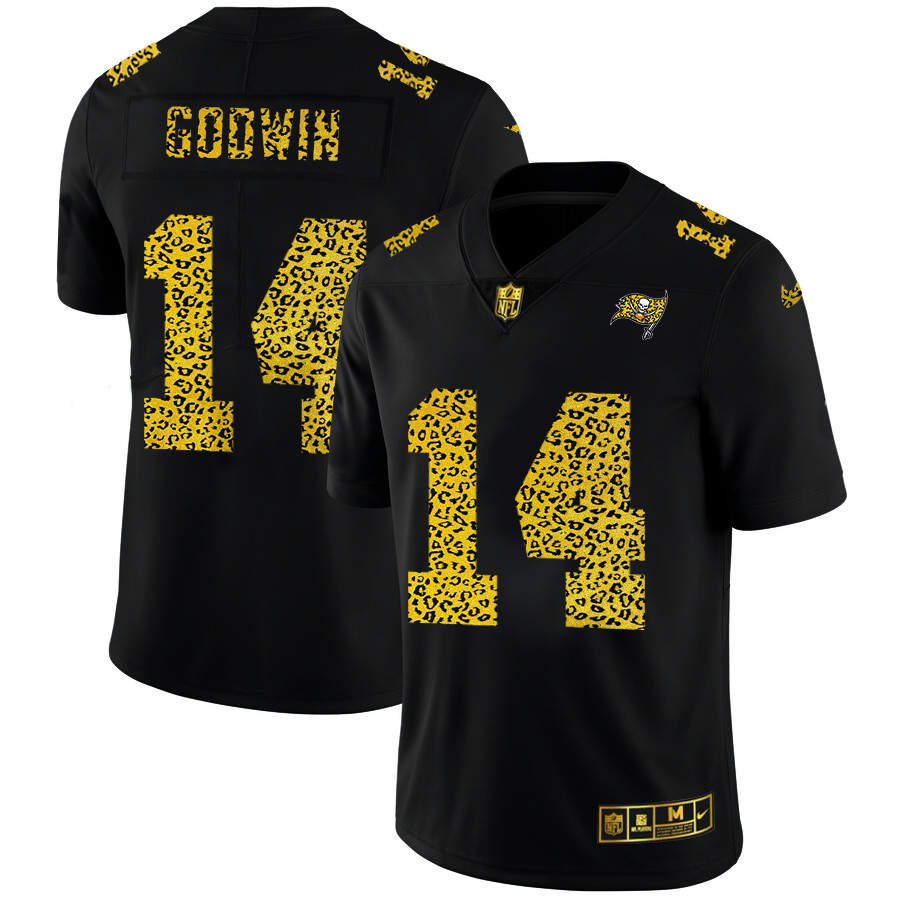 Tampa Bay Buccaneers #14 Chris Godwin Men's Nike Leopard Print Fashion Vapor Limited NFL Jersey Black Tampa Bay Buccaneers #14 Chris Godwin Men's Nike Leopard Print Fashion Vapor Limited NFL Jersey Black