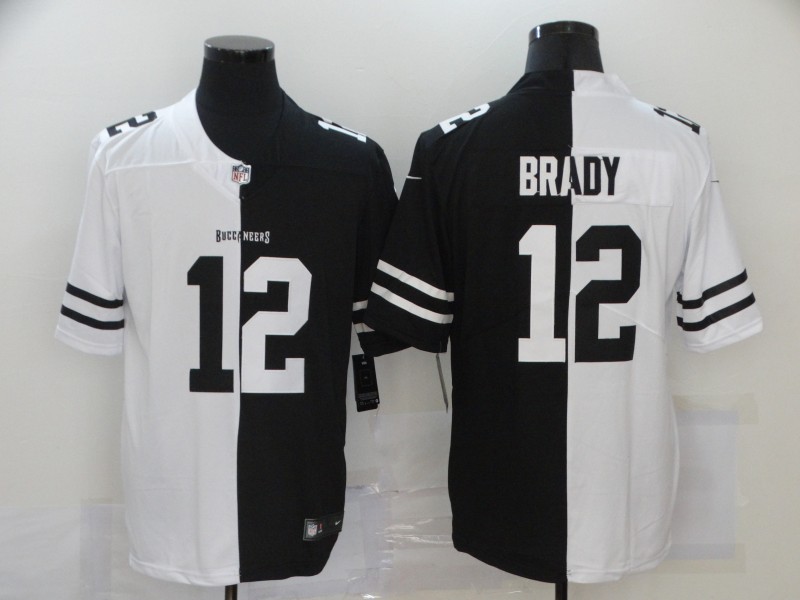 Nike Buccaneers 12 Tom Brady Black And White Split Vapor Untouchable Limited Jersey Nike Buccaneers 12 Tom Brady Black And White Split Vapor Untouchable Limited Jersey