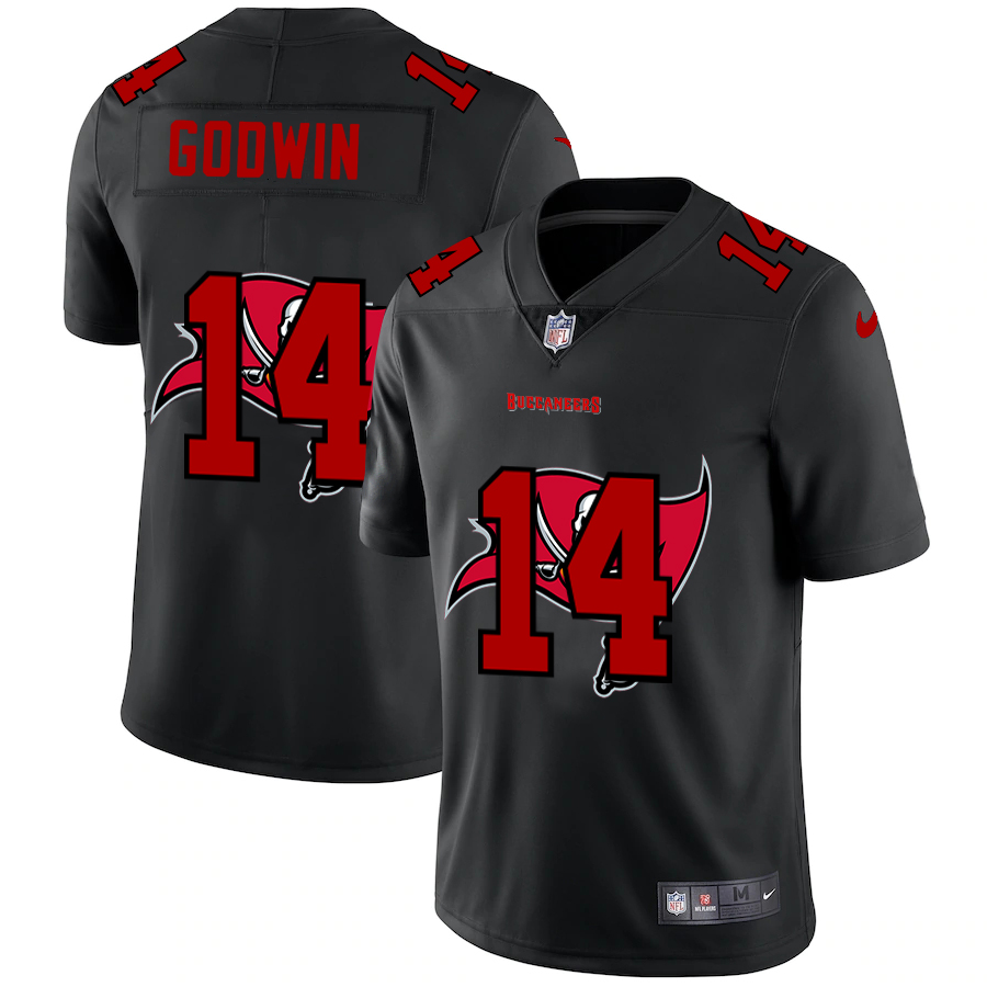 Tampa Bay Buccaneers #14 Chris Godwin Men's Nike Team Logo Dual Overlap Limited NFL Jersey Black Tampa Bay Buccaneers #14 Chris Godwin Men's Nike Team Logo Dual Overlap Limited NFL Jersey Black