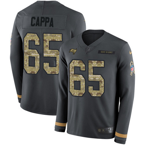Nike Buccaneers #65 Alex Cappa Anthracite Salute to Service Men's Stitched NFL Limited Therma Long Sleeve Jersey Nike Buccaneers #65 Alex Cappa Anthracite Salute to Service Men's Stitched NFL Limited Therma Long Sleeve Jersey