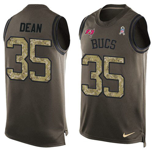 Nike Buccaneers #35 Jamel Dean Green Men's Stitched NFL Limited Salute To Service Tank Top Jersey Nike Buccaneers #35 Jamel Dean Green Men's Stitched NFL Limited Salute To Service Tank Top Jersey