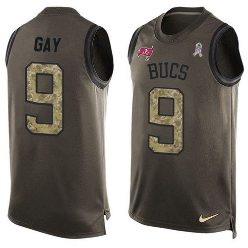 Nike Buccaneers #9 Matt Gay Green Men's Stitched NFL Limited Salute To Service Tank Top Jersey Nike Buccaneers #9 Matt Gay Green Men's Stitched NFL Limited Salute To Service Tank Top Jersey