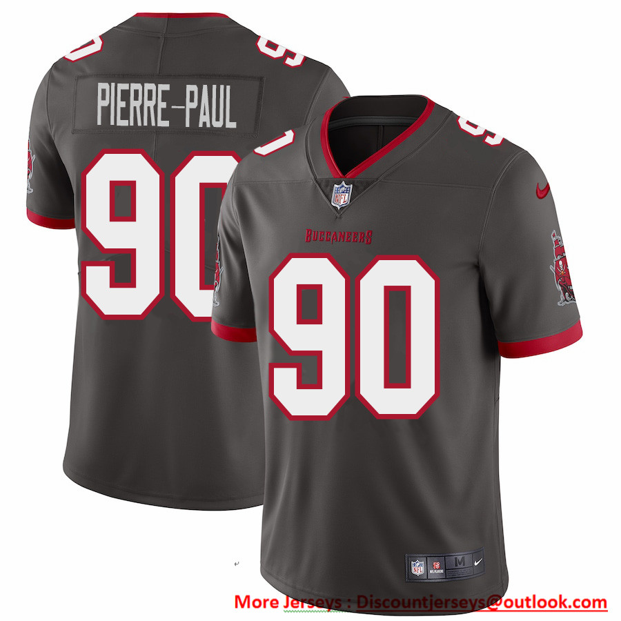 Tampa Bay Buccaneers #90 Jason Pierre-Paul Men's Nike Pewter Alternate Vapor Limited Jersey Tampa Bay Buccaneers #90 Jason Pierre-Paul Men's Nike Pewter Alternate Vapor Limited Jersey