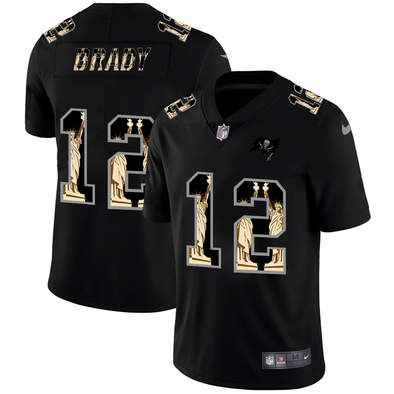 Tampa Bay Buccaneers #12 Tom Brady Carbon Black Vapor Statue Of Liberty Limited NFL Jersey Tampa Bay Buccaneers #12 Tom Brady Carbon Black Vapor Statue Of Liberty Limited NFL Jersey