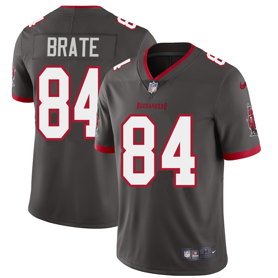 Tampa Bay Buccaneers #84 Cameron Brate Men's Nike Pewter Alternate Vapor Limited Jersey Tampa Bay Buccaneers #84 Cameron Brate Men's Nike Pewter Alternate Vapor Limited Jersey