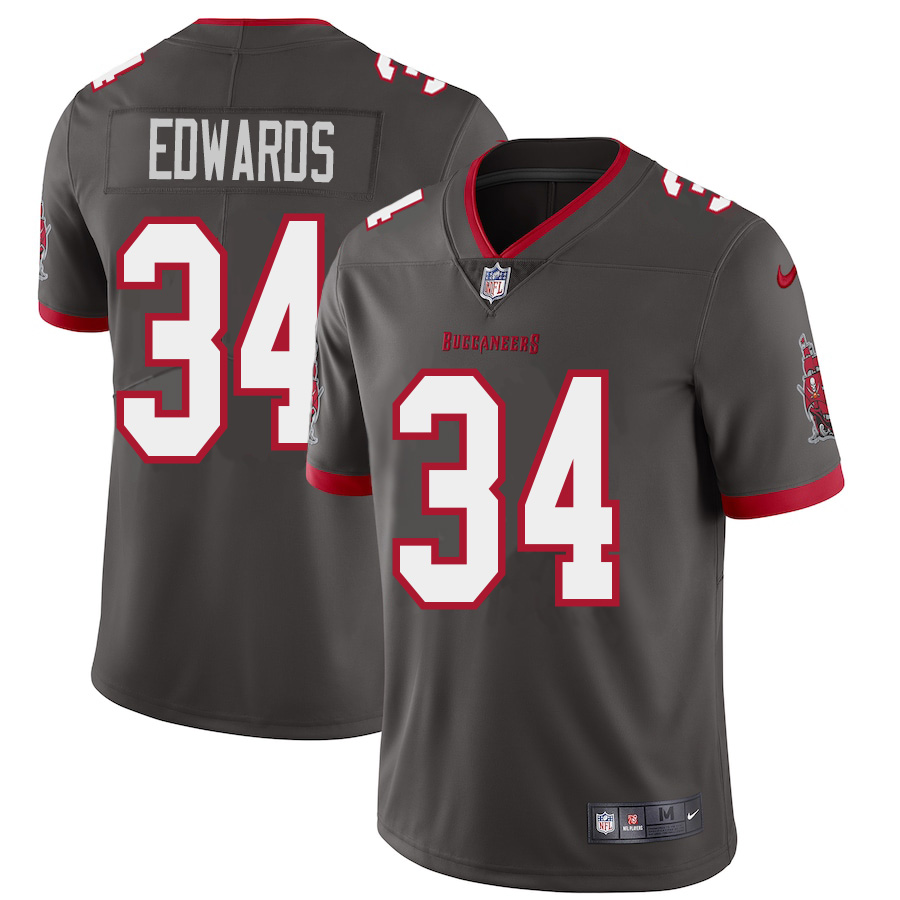 Tampa Bay Buccaneers #34 Mike Edwards Men's Nike Pewter Alternate Vapor Limited Jersey Tampa Bay Buccaneers #34 Mike Edwards Men's Nike Pewter Alternate Vapor Limited Jersey