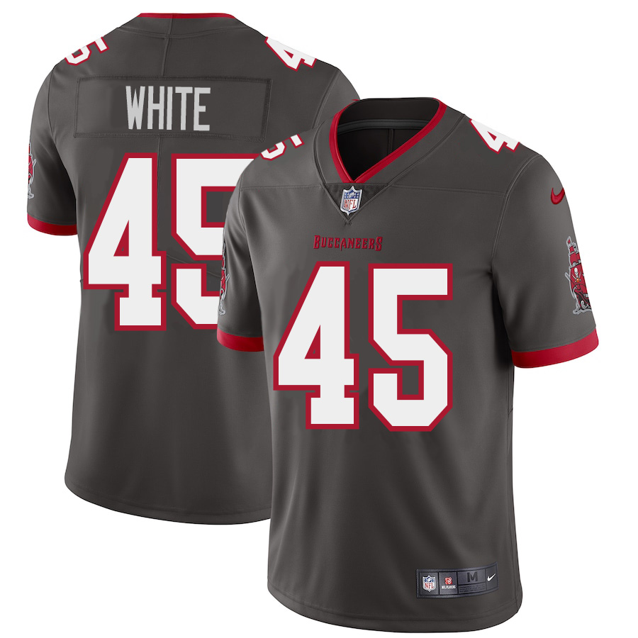Tampa Bay Buccaneers #45 Devin White Men's Nike Pewter Alternate Vapor Limited Jersey Tampa Bay Buccaneers #45 Devin White Men's Nike Pewter Alternate Vapor Limited Jersey