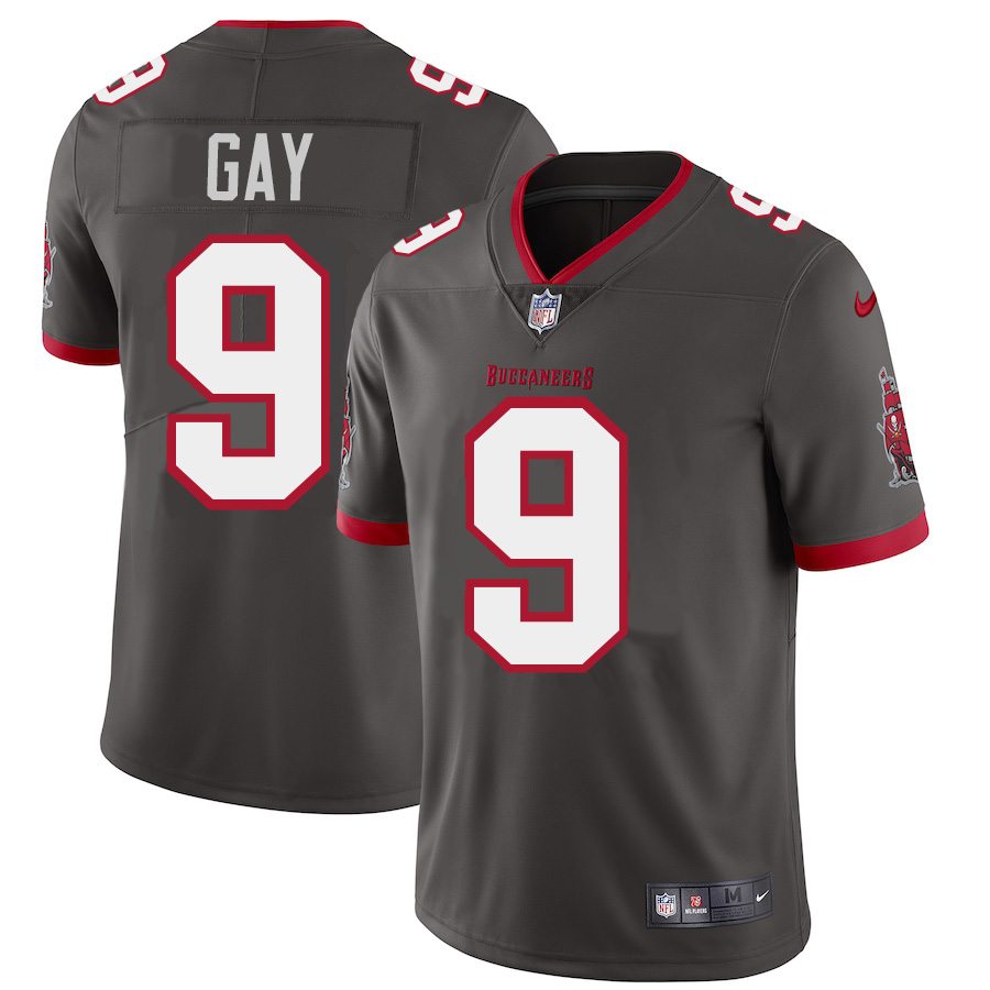 Tampa Bay Buccaneers #9 Matt Gay Men's Nike Pewter Alternate Vapor Limited Jersey Tampa Bay Buccaneers #9 Matt Gay Men's Nike Pewter Alternate Vapor Limited Jersey