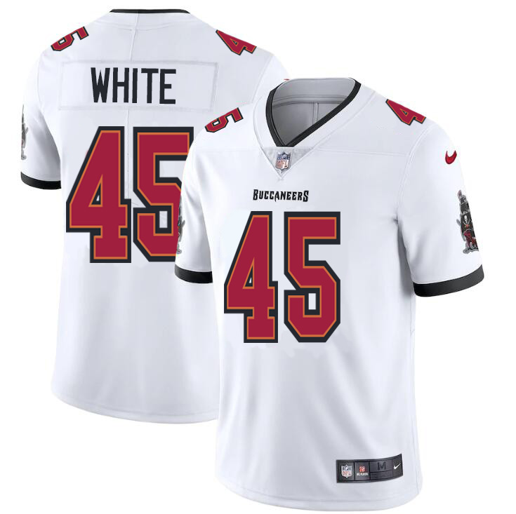 Tampa Bay Buccaneers #45 Devin White Men's Nike White Vapor Limited Jersey Tampa Bay Buccaneers #45 Devin White Men's Nike White Vapor Limited Jersey