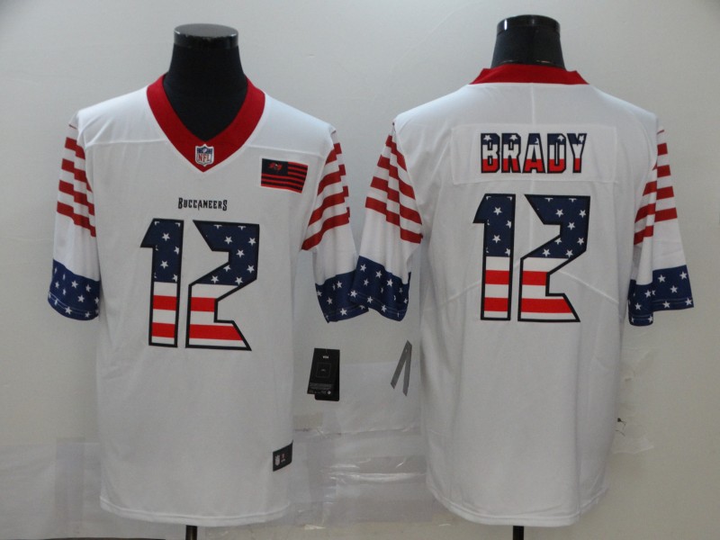 Nike Buccaneers 12 Tom Brady White USA Flag Fashion Limited Jersey Nike Buccaneers 12 Tom Brady White USA Flag Fashion Limited Jersey