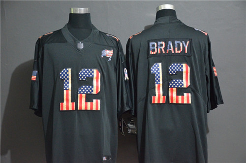 Buccaneers 12 Tom Brady Black USA Flag Fashion Vapor Limited Jersey Buccaneers 12 Tom Brady Black USA Flag Fashion Vapor Limited Jersey