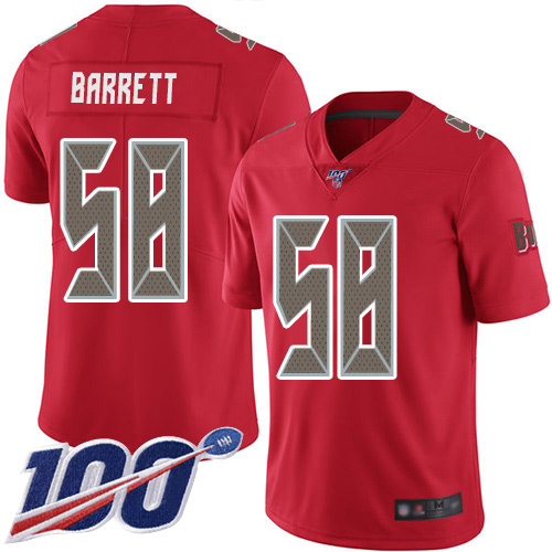 Buccaneers #58 Shaquil Barrett Red Men's Stitched Football Limited Rush 100th Season Jersey Buccaneers #58 Shaquil Barrett Red Men's Stitched Football Limited Rush 100th Season Jersey