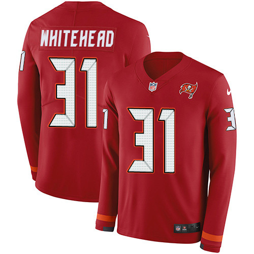 Nike Buccaneers #31 Jordan Whitehead Red Team Color Men's Stitched NFL Limited Therma Long Sleeve Jersey Nike Buccaneers #31 Jordan Whitehead Red Team Color Men's Stitched NFL Limited Therma Long Sleeve Jersey
