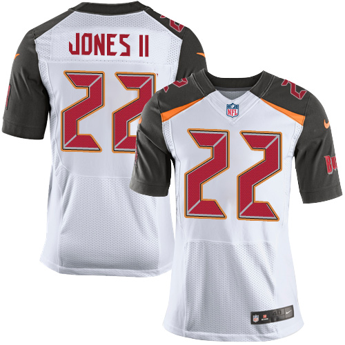 Nike Buccaneers #22 Ronald Jones II White Men's Stitched NFL New Elite Jersey Nike Buccaneers #22 Ronald Jones II White Men's Stitched NFL New Elite Jersey