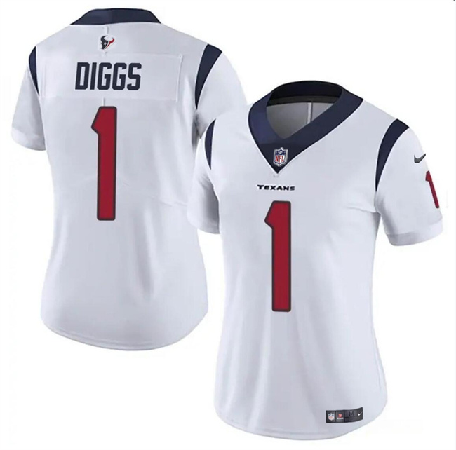 Women's Houston Texans #1 Stefon Diggs White Vapor Untouchable Limited Stitched Jersey (Run Small) Women's Houston Texans #1 Stefon Diggs White Vapor Untouchable Limited Stitched Jersey (Run Small)