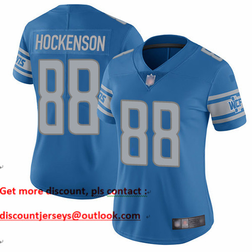 Lions #88 T.J. Hockenson Light Blue Team Color Women's Stitched Football Vapor Untouchable Limited Jersey Lions #88 T.J. Hockenson Light Blue Team Color Women's Stitched Football Vapor Untouchable Limited Jersey