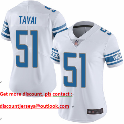Lions #51 Jahlani Tavai White Women's Stitched Football Vapor Untouchable Limited Jersey
