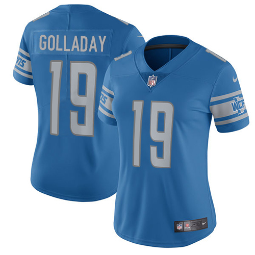 Nike Lions #19 Kenny Golladay Light Blue Team Color Women's Stitched NFL Vapor Untouchable Limited Jersey Nike Lions #19 Kenny Golladay Light Blue Team Color Women's Stitched NFL Vapor Untouchable Limited Jersey