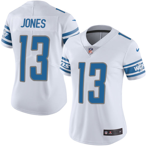 Nike Lions #13 T.J. Jones White Women's Stitched NFL Vapor Untouchable Limited Jersey Nike Lions #13 T.J. Jones White Women's Stitched NFL Vapor Untouchable Limited Jersey