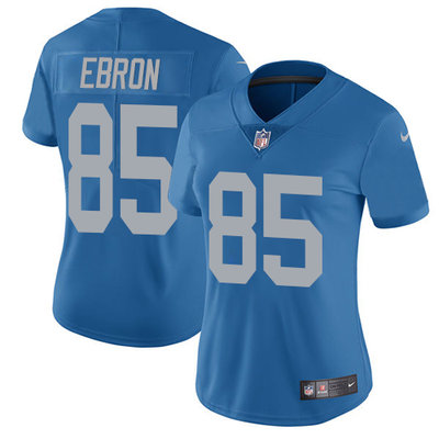 Nike Lions #85 Eric Ebron Blue Throwback Women's Stitched NFL Vapor Untouchable Limited Jersey Nike Lions #85 Eric Ebron Blue Throwback Women's Stitched NFL Vapor Untouchable Limited Jersey