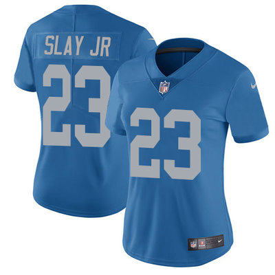 Nike Lions #23 Darius Slay Jr Blue Throwback Women's Stitched NFL Limited Jersey