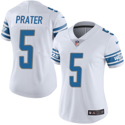 Nike Lions #5 Matt Prater White Women's Stitched NFL Limited Jersey Nike Lions #5 Matt Prater White Women's Stitched NFL Limited Jersey