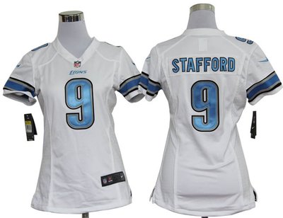 Women Nike Detroit Lions 9 Matthew Stafford Game White Jerseys